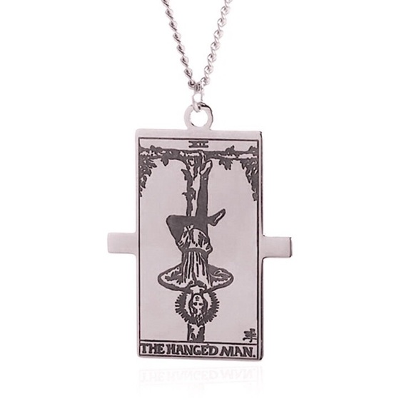 🔵𝟲𝟱%𝗢𝗙𝗙 𝗯𝘂𝗻𝗱𝗹𝗲𝘀 𝟯+🔵 NEW Hanged Man Tarot Stainless Steel Necklace - Picture 7 of 10